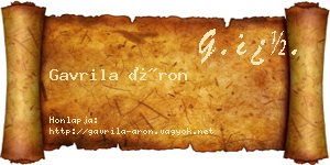 Gavrila Áron névjegykártya